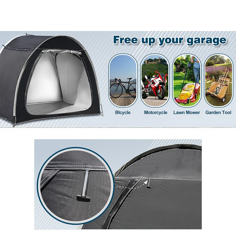 Bicycle Shelter Outdoor Bike Cave Garden Bike Storage Shed Travel Tent - Image 4