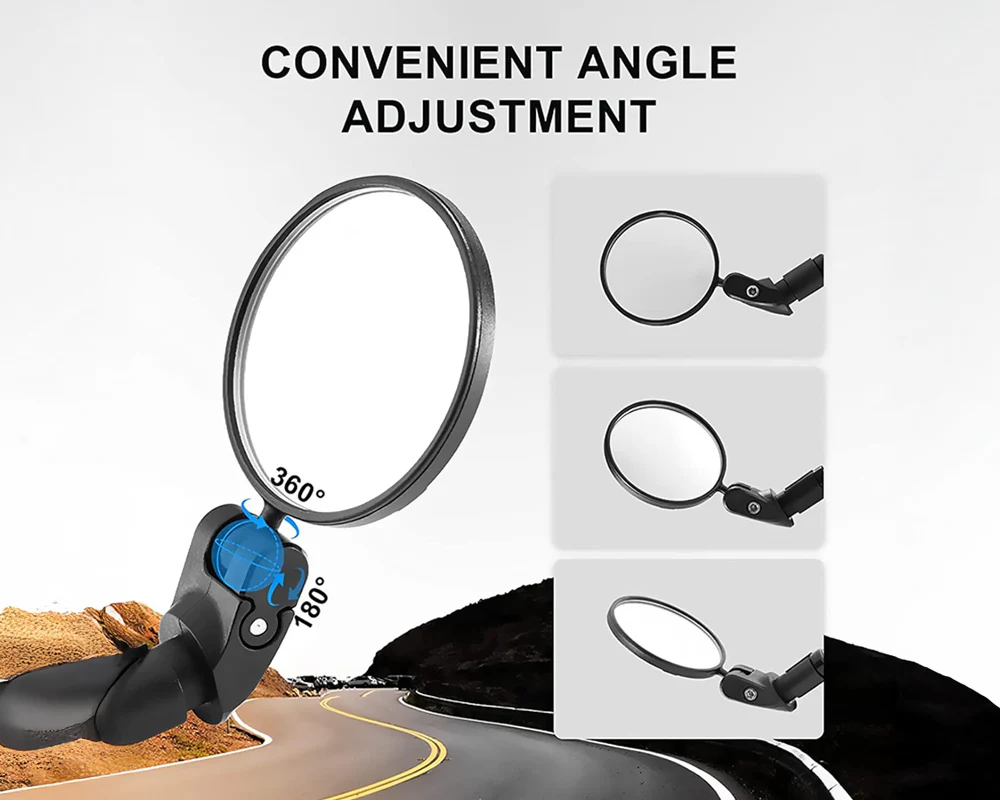 Bicycle Rear View Mirror Adjustable Handlebar Mounted Convex Mirror - Image 6