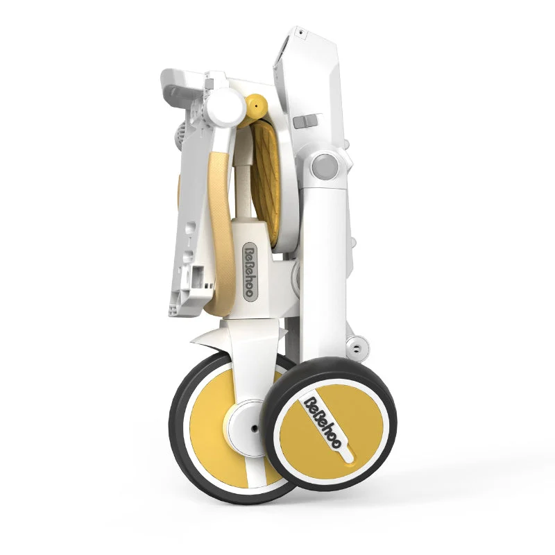 Birthday Gift-7 in1 Smart Folding Two-way Kid Trike Bike/ Stroller-Yellow - Image 3