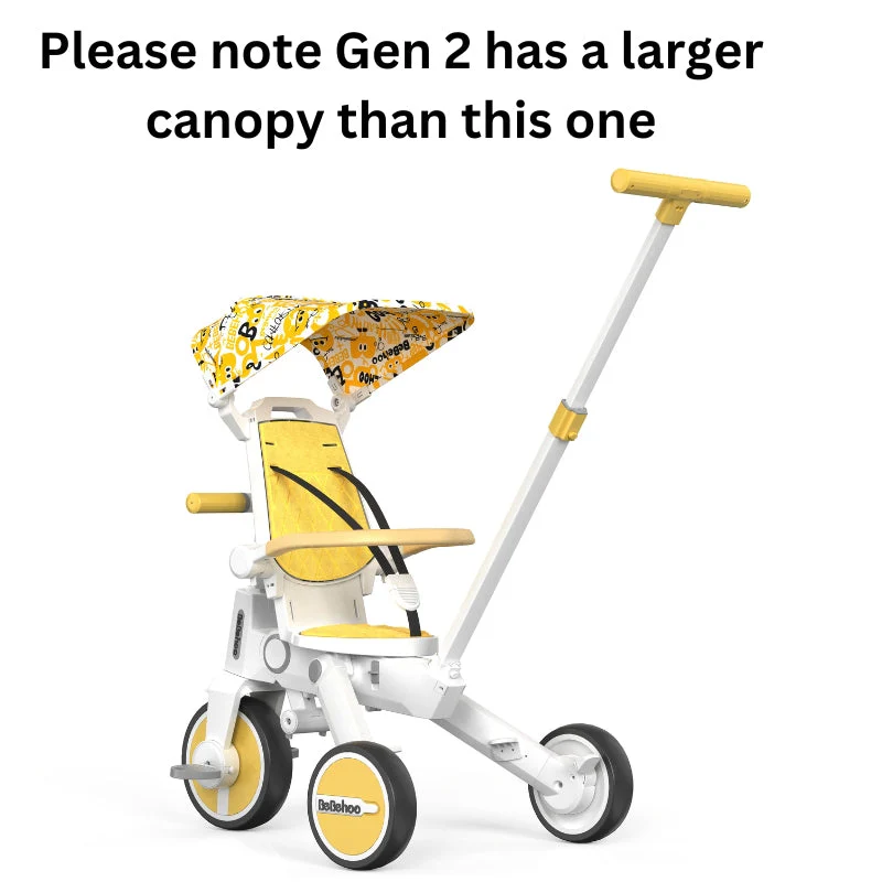 Birthday Gift-7 in1 Smart Folding Two-way Kid Trike Bike/ Stroller-Yellow - Image 4