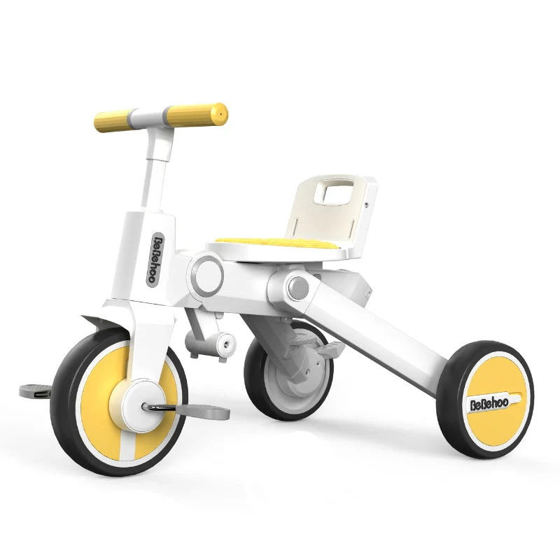 Birthday Gift-7 in1 Smart Folding Two-way Kid Trike Bike/ Stroller-Yellow - Image 6