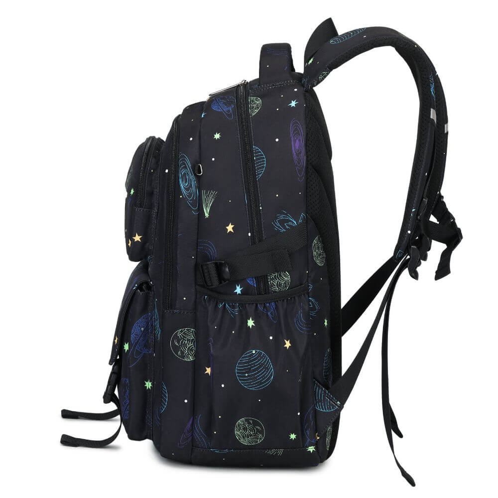 Black School Bag for Boys & Kids Backpack NZ | Galaxy Spaceship - Image 3