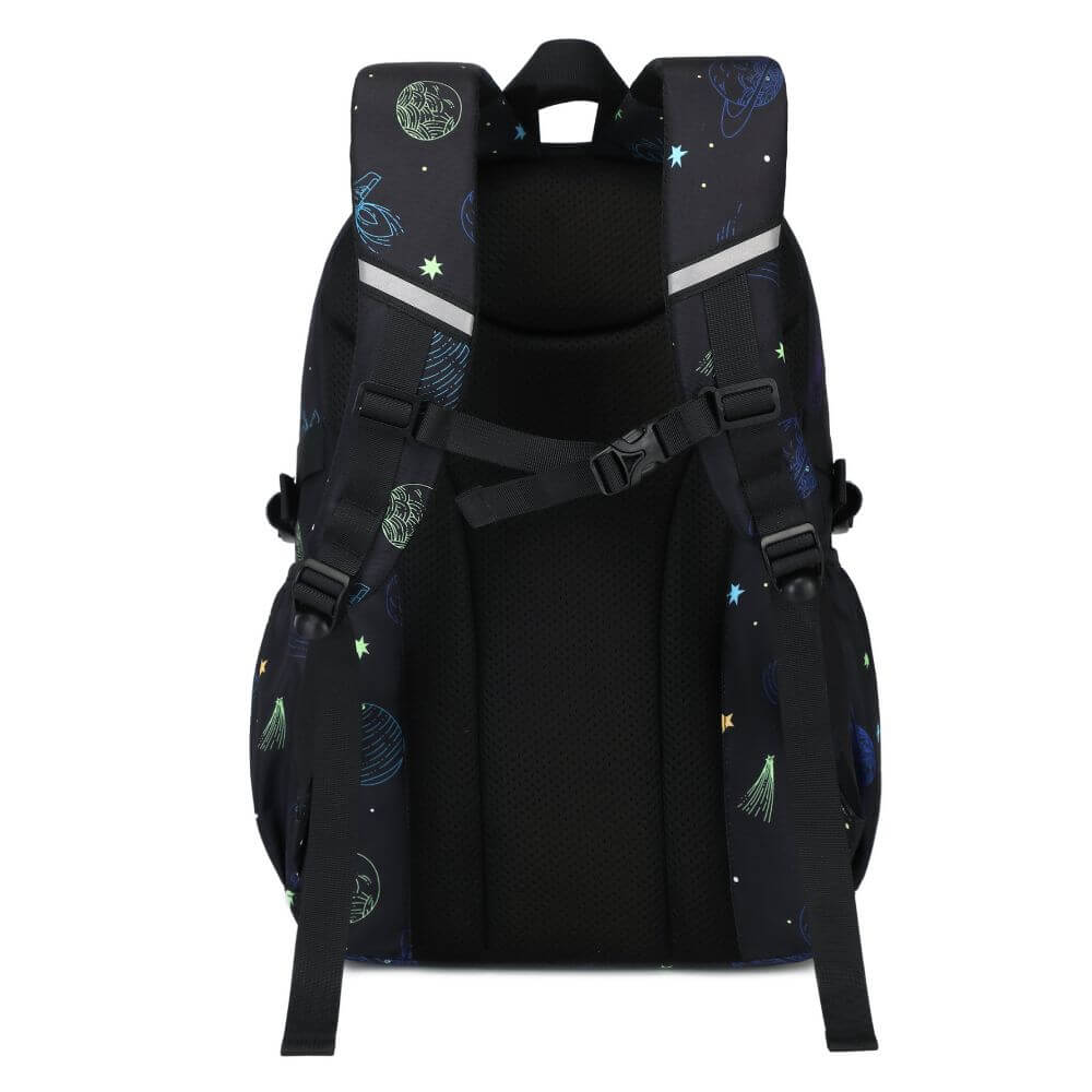 Black School Bag for Boys & Kids Backpack NZ | Galaxy Spaceship - Image 4