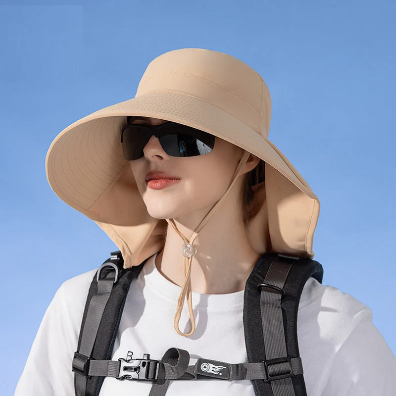 Black Sun Hats Wide Brim Bucket Outdoor Fishing Hiking Cap UV Protection - Image 7