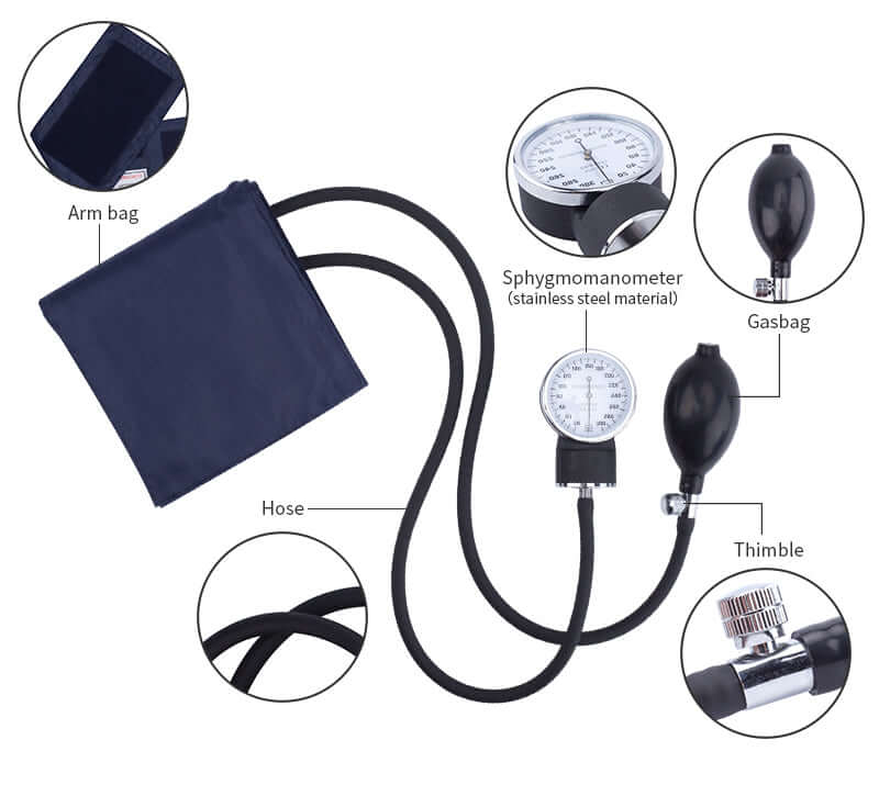 Blood Pressure Monitor Arm Blood Pressure Monitor Meter Aneroid Sphygmomanometer Cuff Stethoscope - Image 3