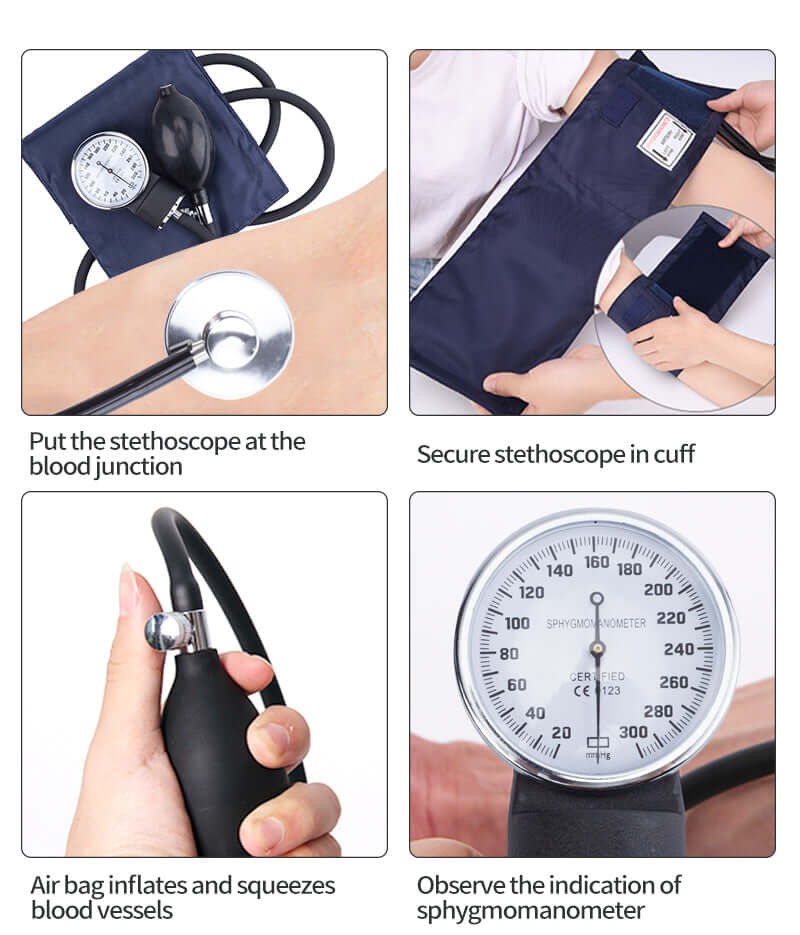 Blood Pressure Monitor Arm Blood Pressure Monitor Meter Aneroid Sphygmomanometer Cuff Stethoscope - Image 8