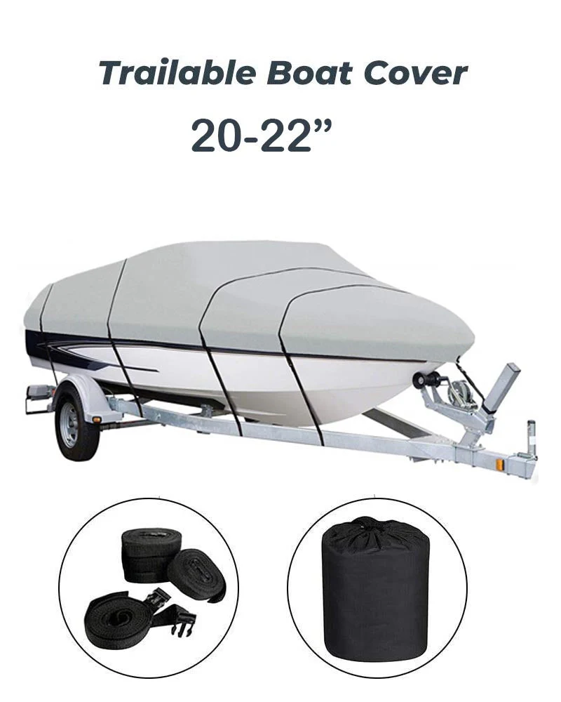 Boat Cover Heavy Duty – 600D Silver Trailerable Boat Cover for 20–22ft V-Hull - Image 3