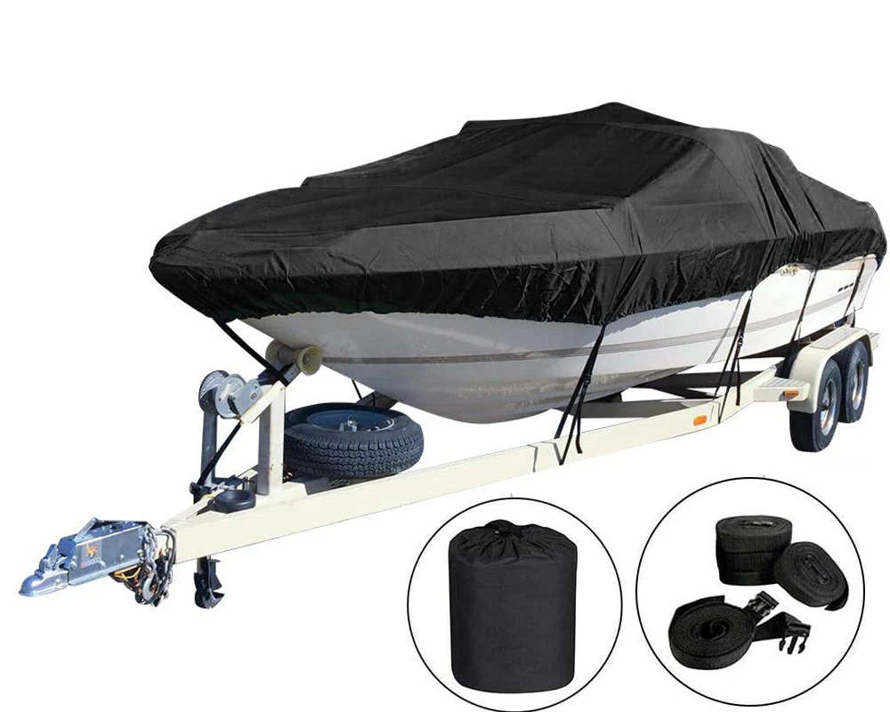 Boat Cover Heavy Duty – 210D Black Trailerable Boat Cover for 12–14ft V-Hull - Image 2