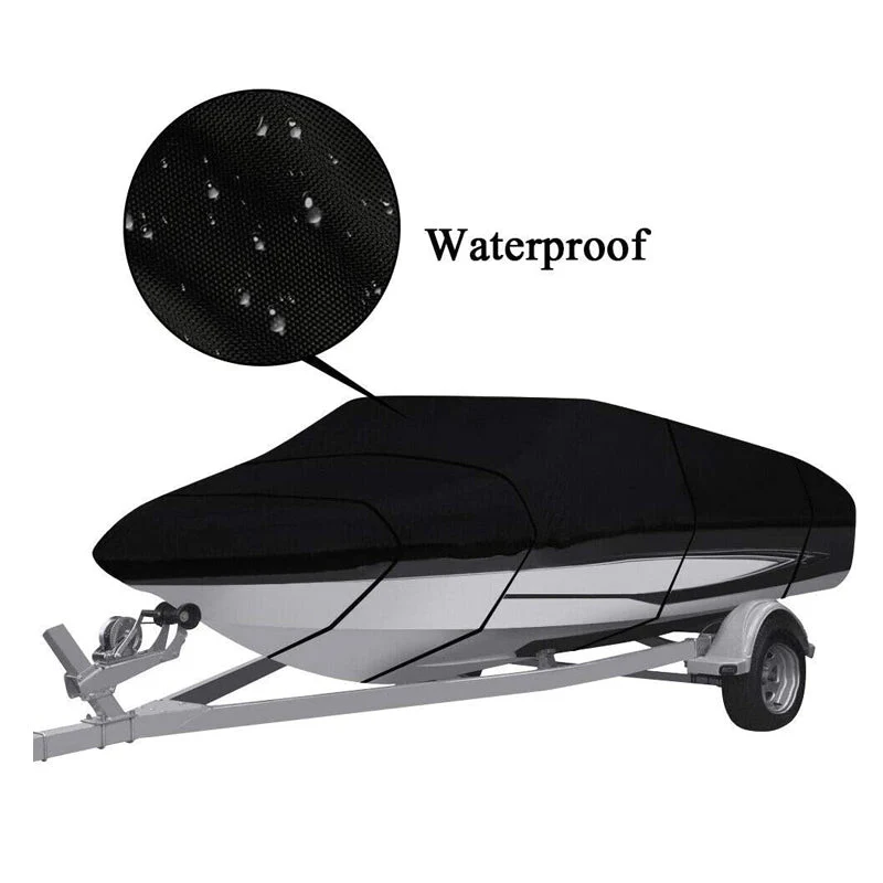 Boat Cover Heavy Duty – 210D Black Trailerable Boat Cover for 12–14ft V-Hull - Image 4