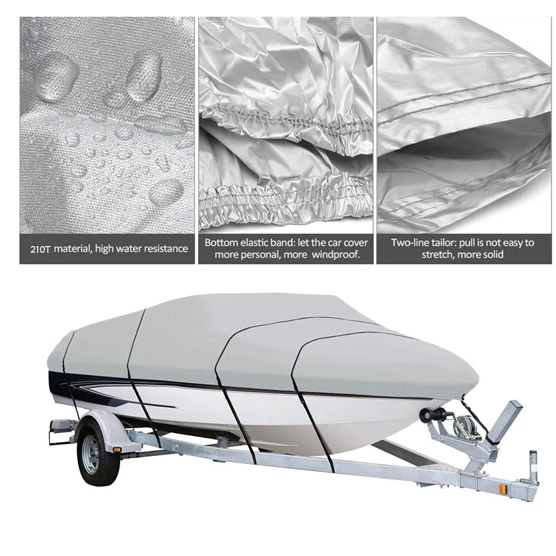 Boat Cover Trailerable Heavy Duty Boat Cover Silver 17Ft to 19FT - Image 6