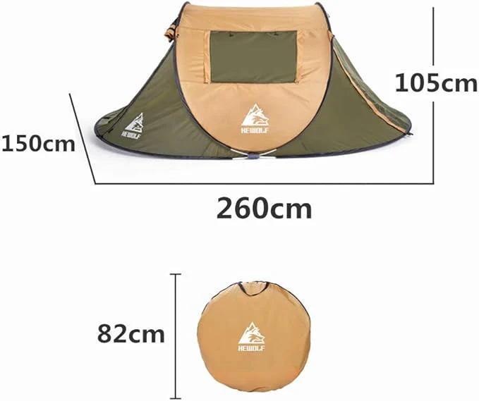 Boat-Shaped Pop-Up Camping Tent Large 260(L) x 150 (W) x 105(H)cm - Image 3