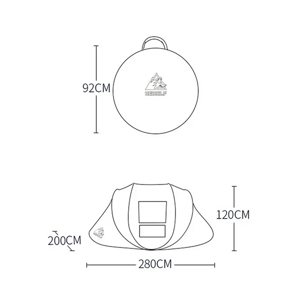 Boat-Shaped Pop-Up Camping Tent Large 280(L) x 200 (W) x 120(H)cm - Image 5