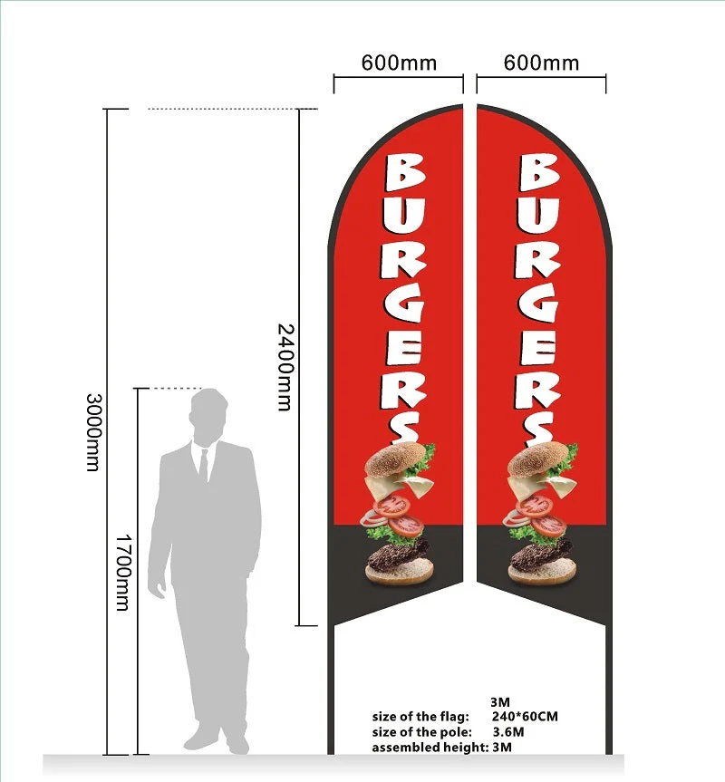 BODY & PAINT Pre-print Double Sided Feather Banner Flag Business Commersial - Image 3