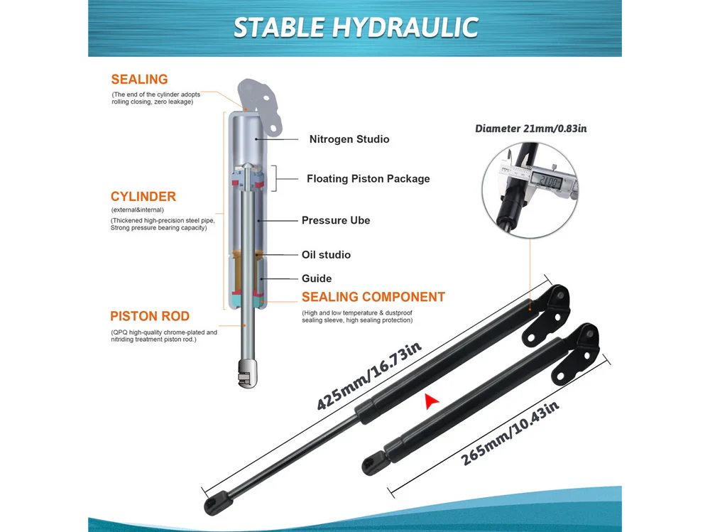 Bonnet Gas Struts Fit For Holden Commodore - Image 15