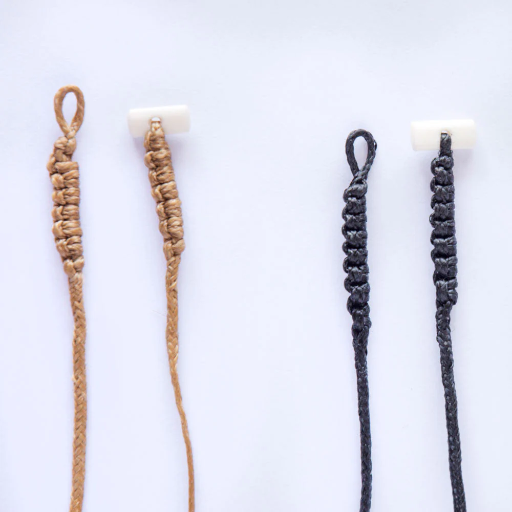 Braid Cords with Bone Toggles -C2 Natural/Tan / Thick (1.8mm)