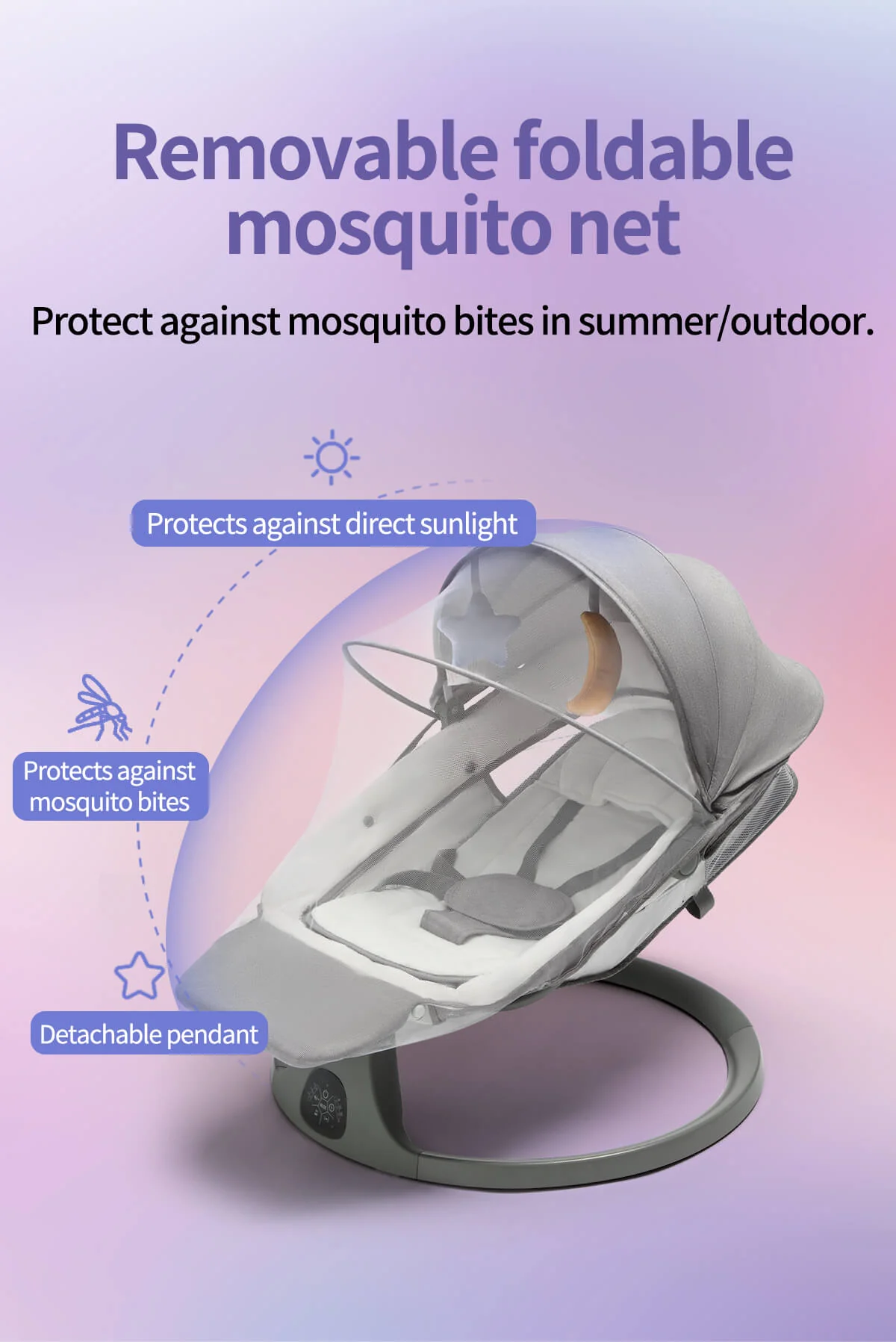 Electric Baby Bouncer Swing and Rocker NZ – With Dining Tray & Footrest Design - Image 12