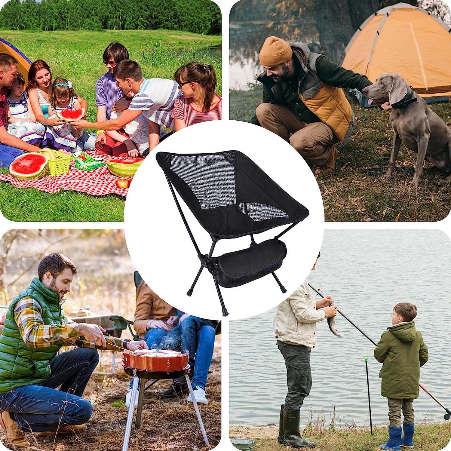 Camping Chair/Outdoor Folding Chair-Black - Image 6