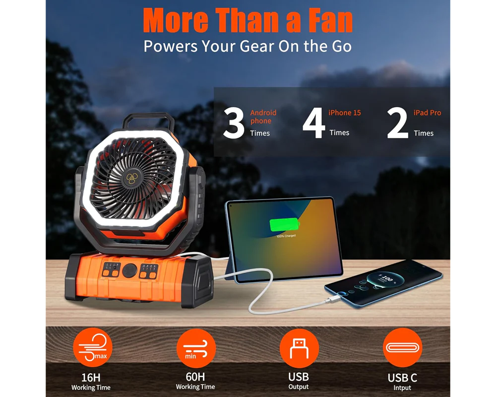 Camping Fan Desk Fan - Image 5