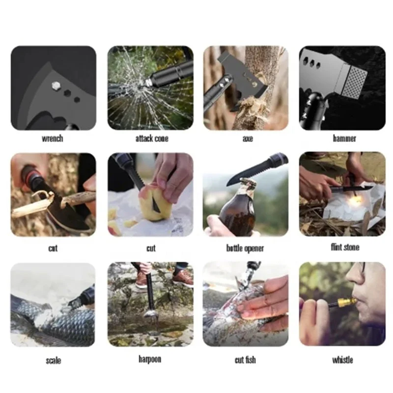 Camping Folding Portable Survival Hatchet Multi-Tool with Hammer - Image 4