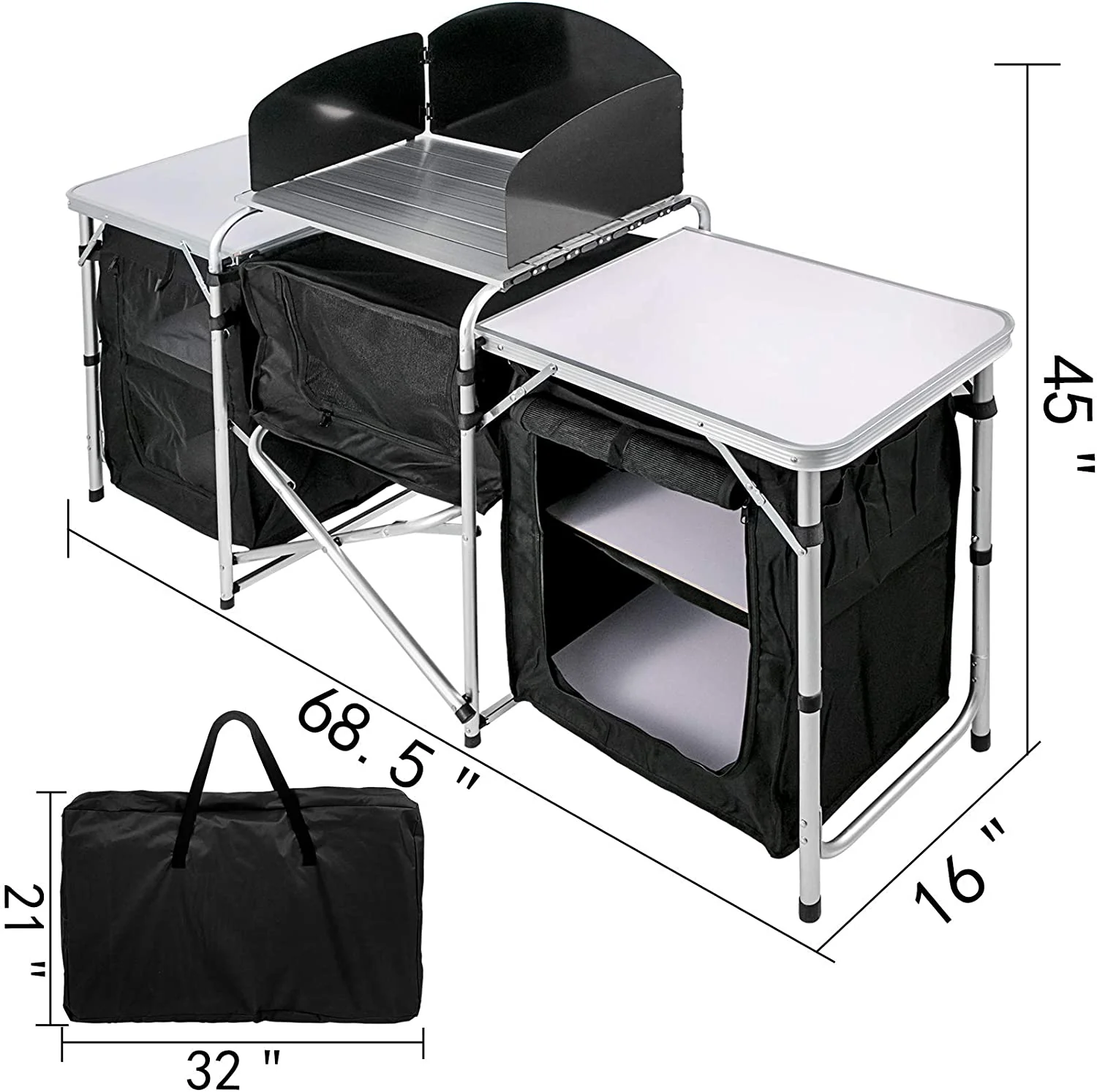 Camping Kitchen Table Portable Folding Camp Cook Table - Image 3