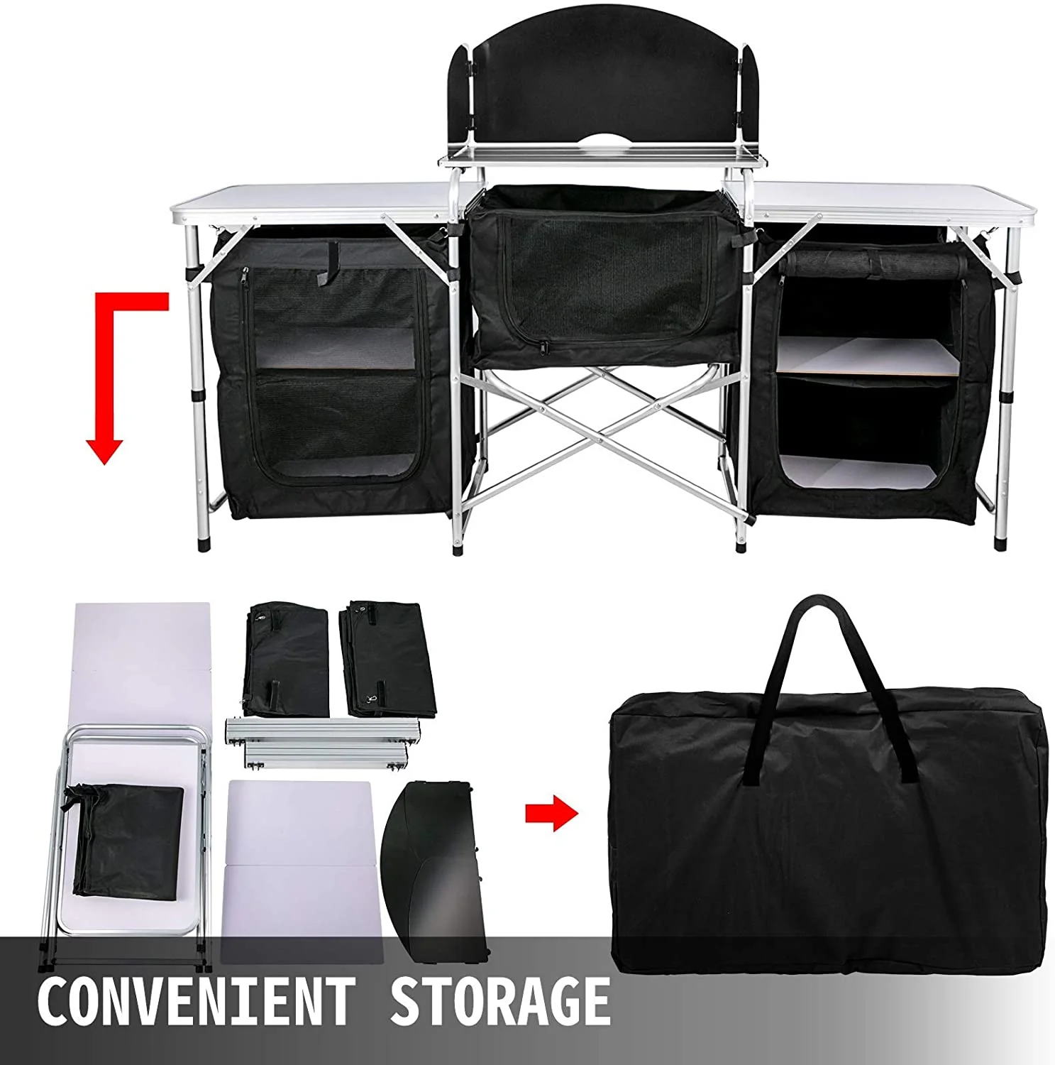 Camping Kitchen Table Portable Folding Camp Cook Table - Image 5