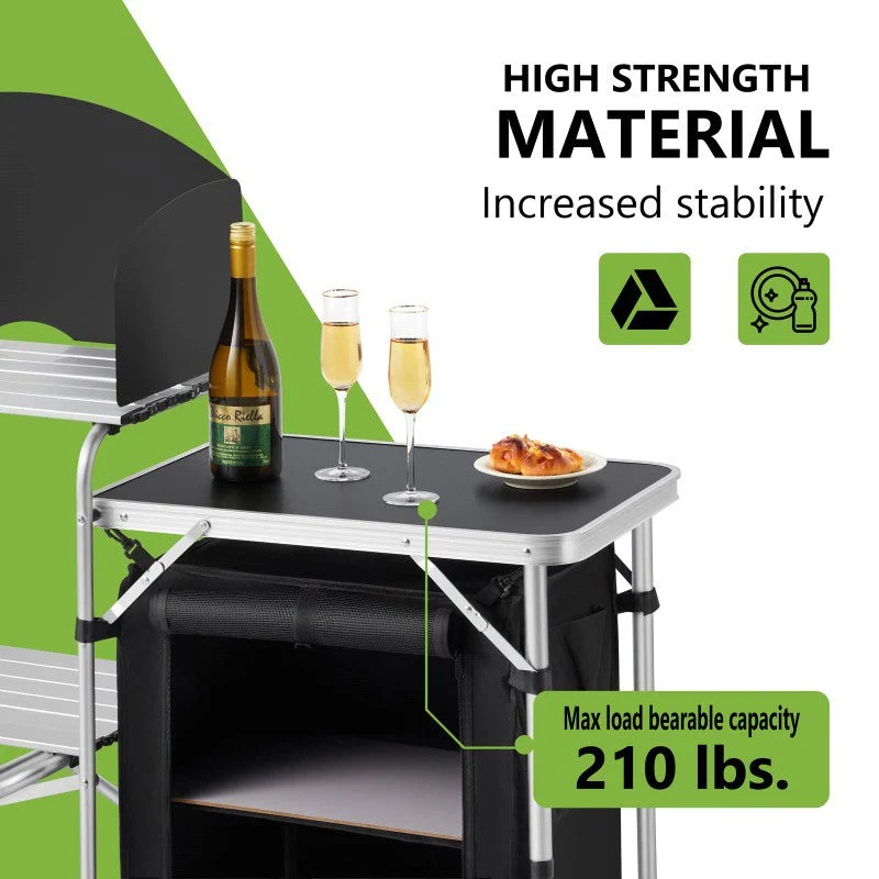 Camping Kitchen Table Portable Folding Camp Cook Table - Image 3