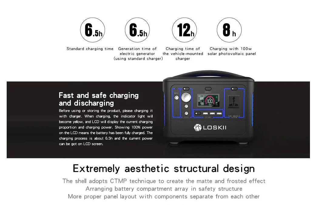 Portable Outdoor Power Station 500W – Solar & Mains Rechargeable - Image 8