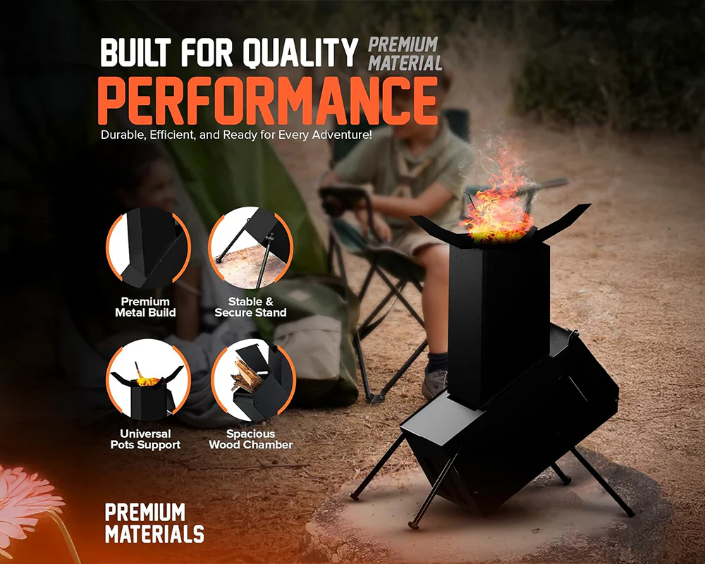 Camp Rocket Stove Wood Burning - Image 8