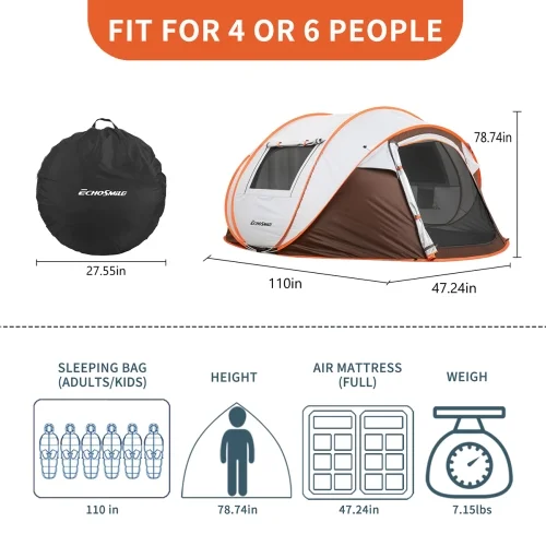 Camping Tent 4-6 Person Pop Up - Image 2
