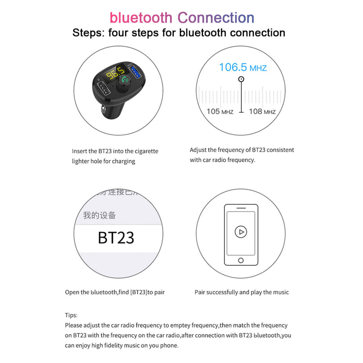 Car Bluetooth Receiver Wireless Radio Adapter Hands-Free Car Kit - Image 11