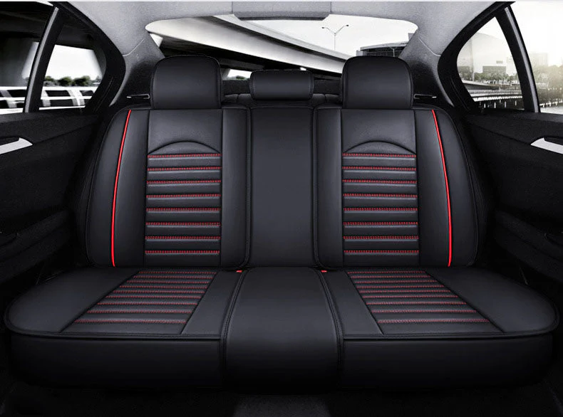 Car Seat Cover Faux Leather Cushion 5 Seater Full Set Front Rear Premium Quality - Image 3
