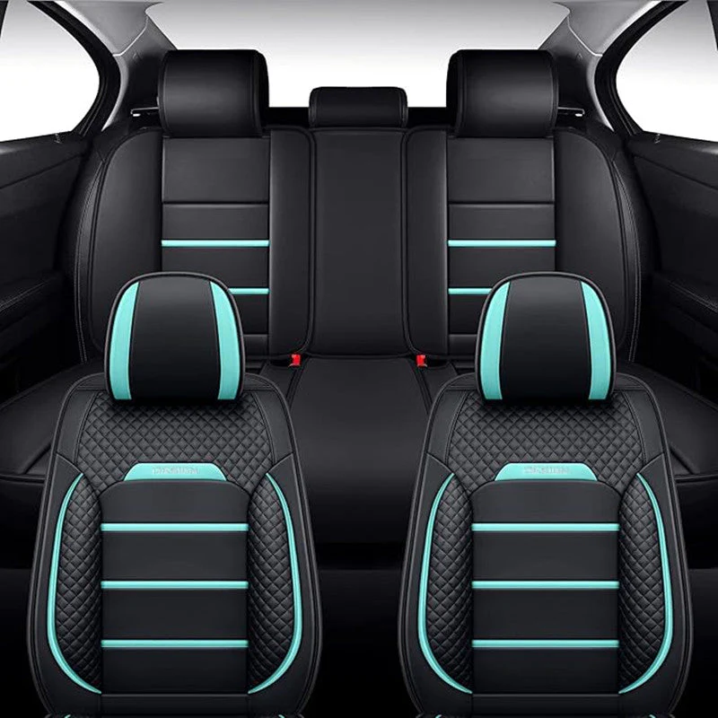 Car Seat Cover Faux Leather Cushion 5 Seater Full Set Front Rear Premium Quality - Image 2