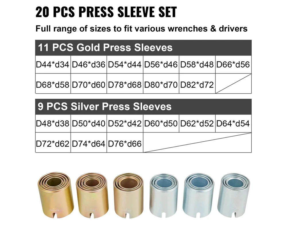 Car Universal Bush Bearing Removal Tools Set Press Pull Sleeve Kit - Image 6