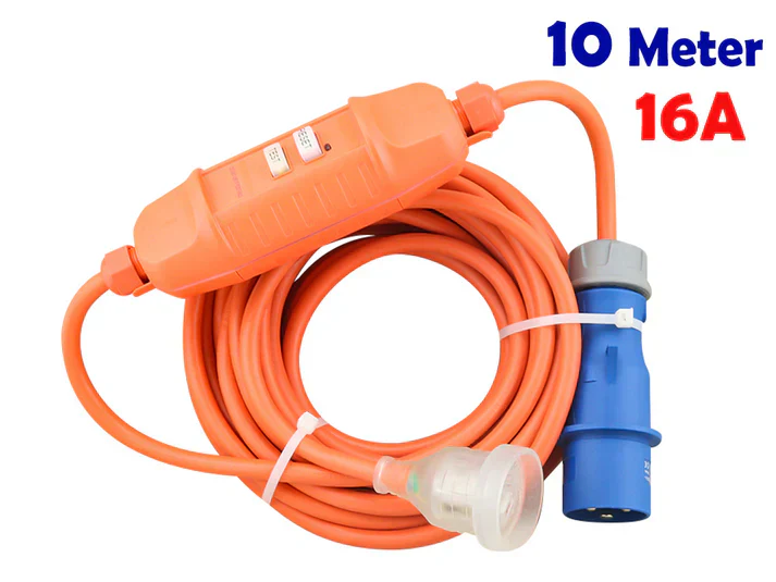 Caravan Camping Extension Lead 10m 16A to 10A with RCD - Image 2