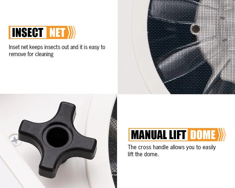 RV Roof Vent Fan with LED Lights - Image 4