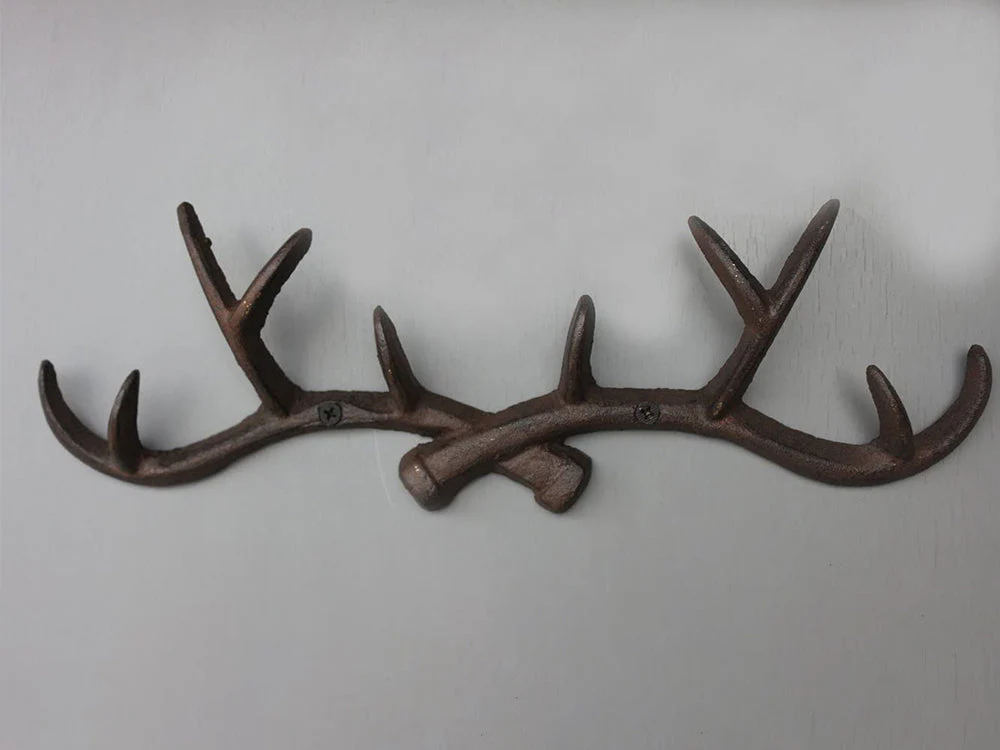 Cast Iron Deer Antlers Coat Rack Key Holder - Image 3