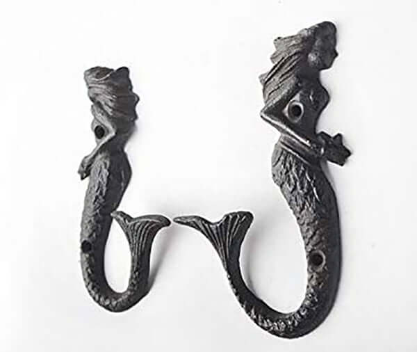 Cast Iron Mermaid Hook - Rustic - Set Of 2 - Image 6