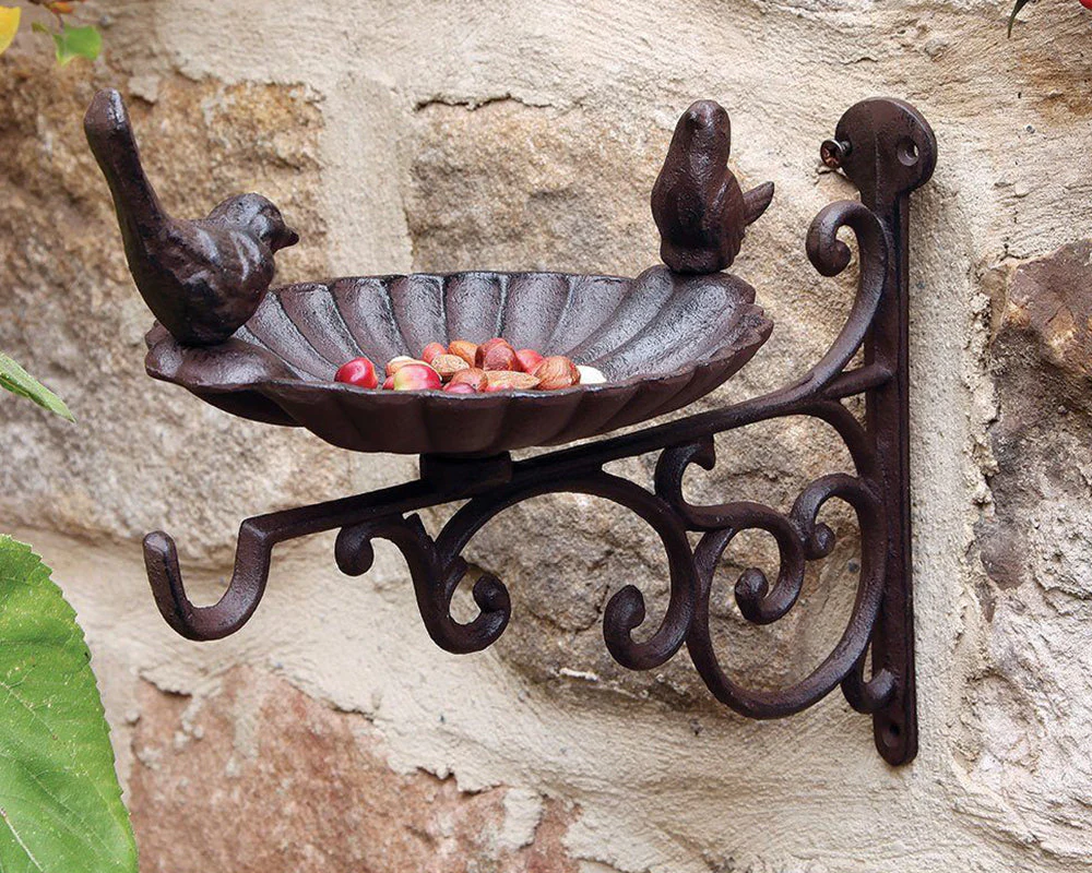 Cast Iron Rustic Brown Two Birds Bath - Image 11