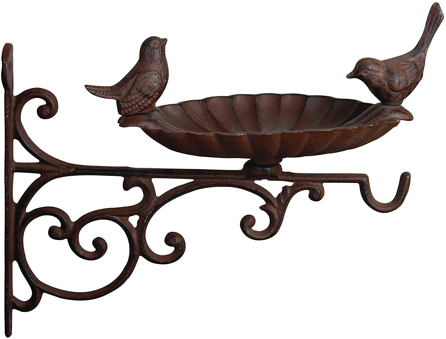 Cast Iron Rustic Brown Two Birds Bath - Image 8
