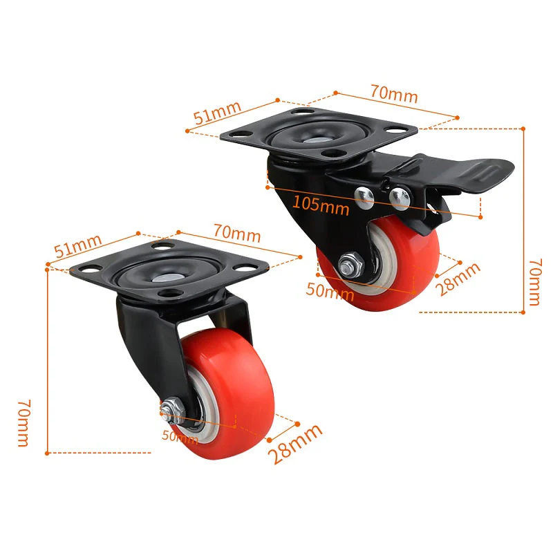 Caster Wheels Trolley Wheels Kit - Image 6