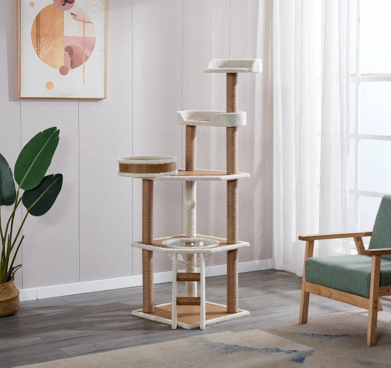 Cat Tree House Scratching Post Condo - Image 8