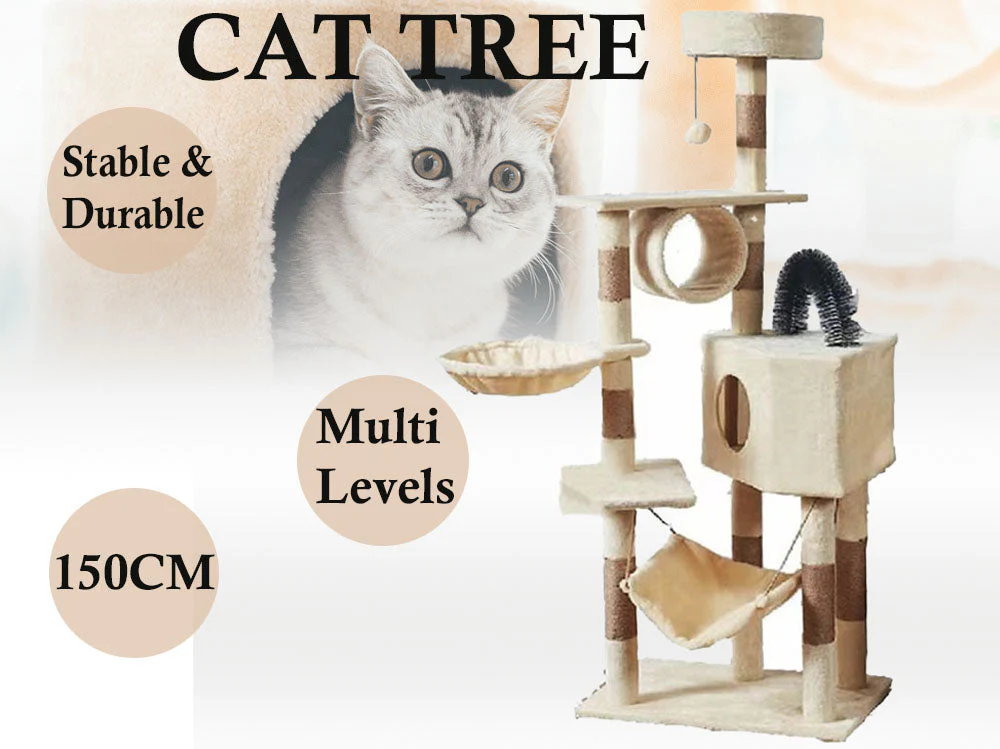 Cat Tree House Scratching Post Tree Play House - Image 11