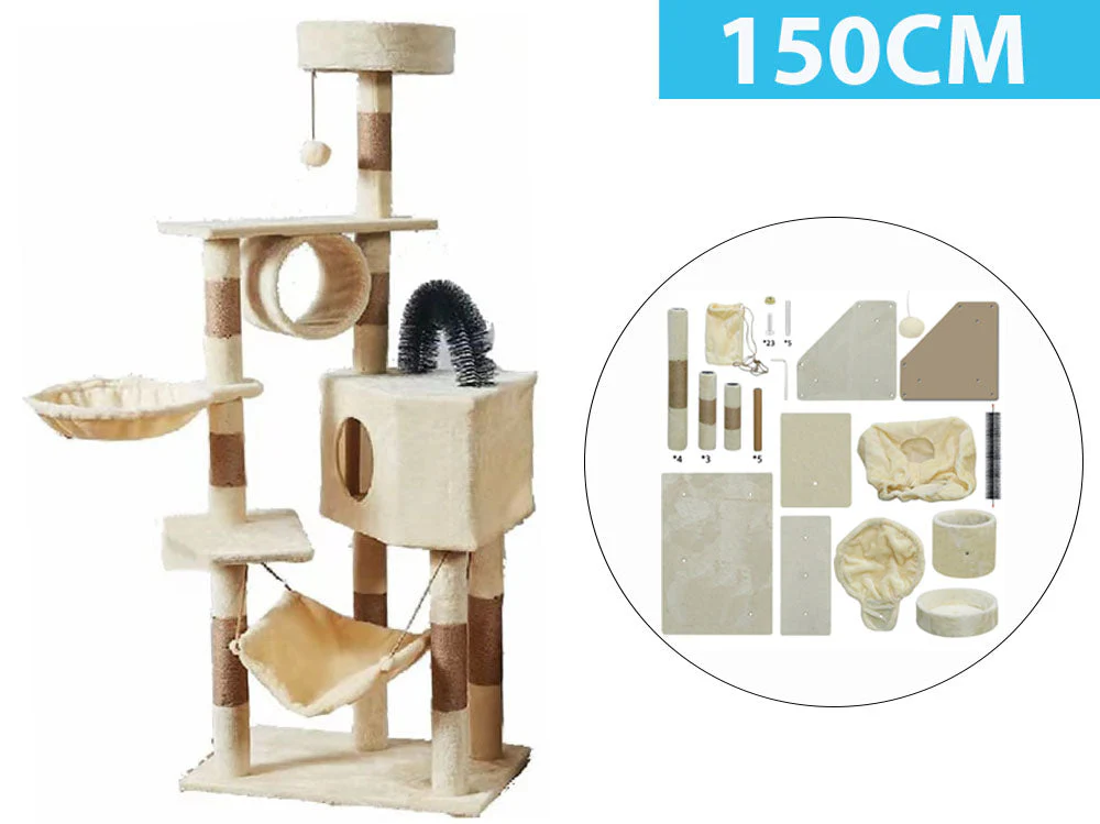 Cat Tree House Scratching Post Tree Play House - Image 3