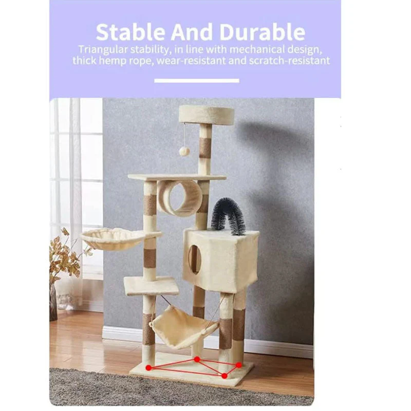Cat Tree House Scratching Post Tree Play House - Image 7