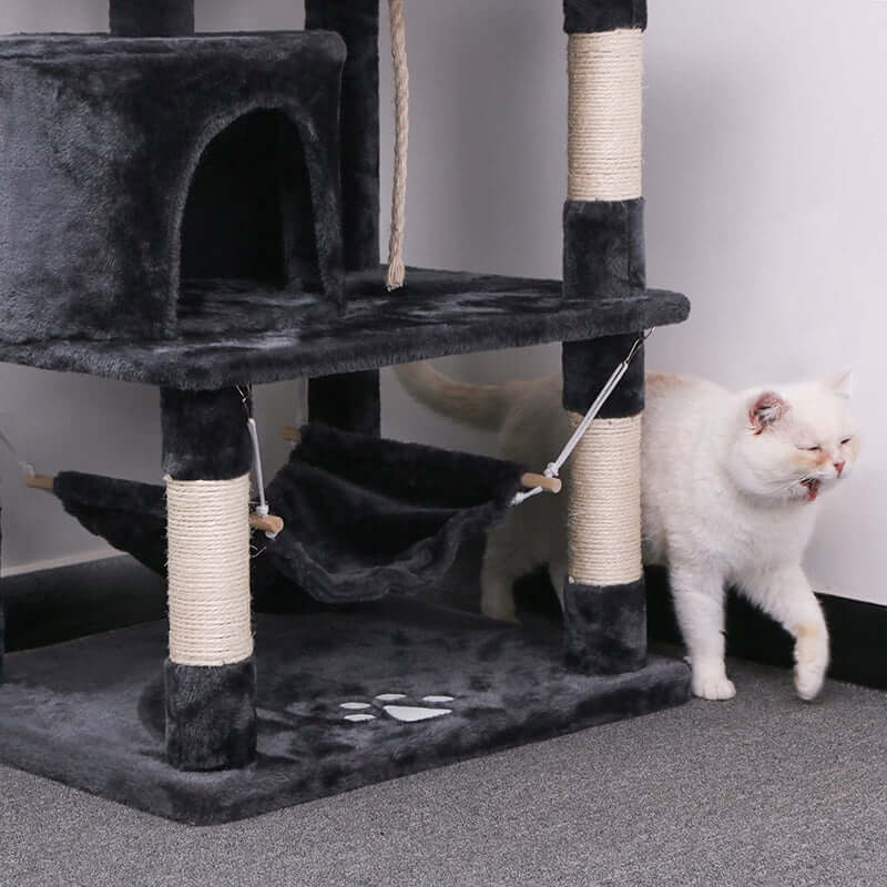 Cat Tree House with Scratching Posts Hammock - Image 6