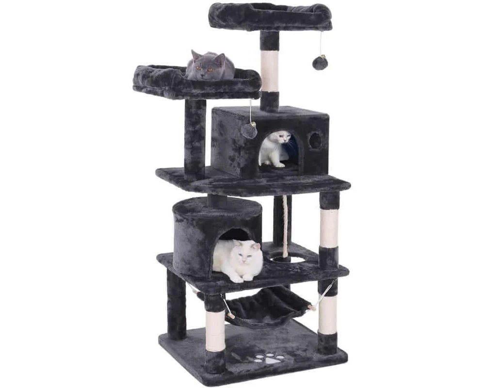 Cat Tree House with Scratching Posts Hammock - Image 7