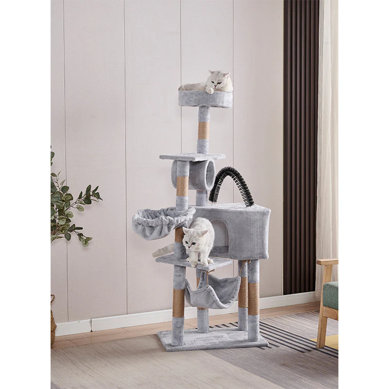 Cat Tree House with Scratching Posts Hammock - Image 5