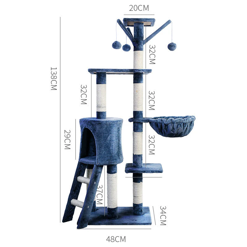 Cat Tree Scratching Post with Mouse 138CM - Image 3