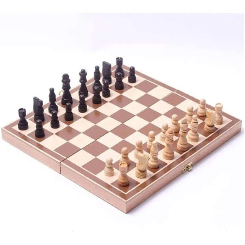 Chess Board Set Folding Wooden - Image 3