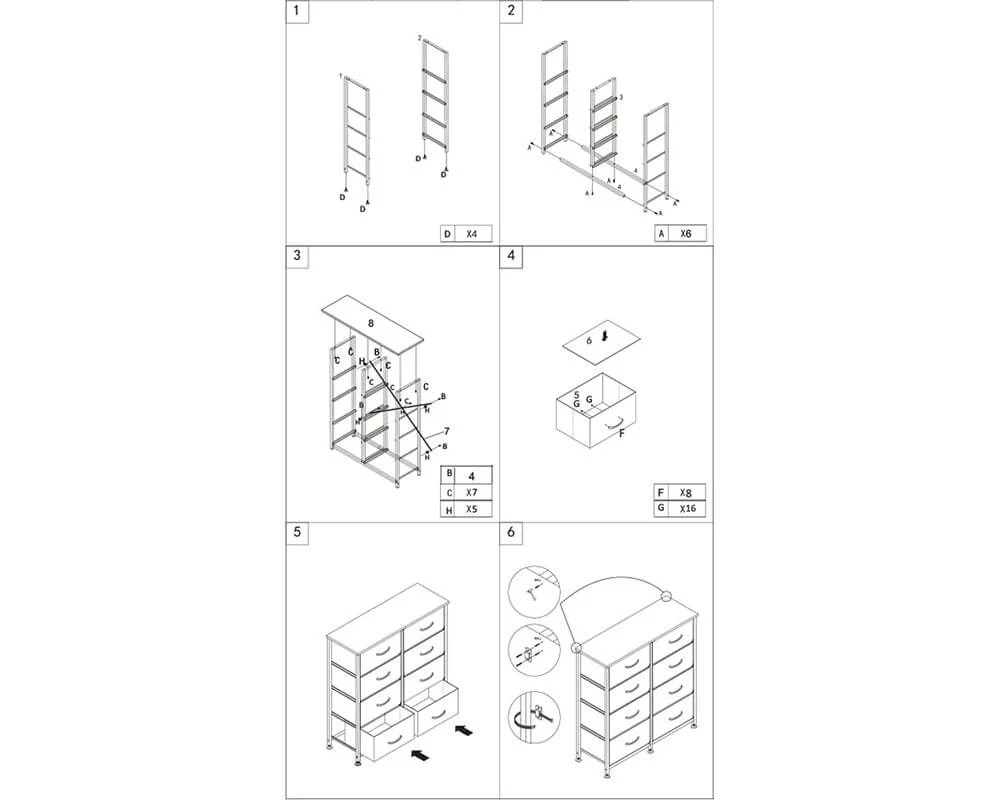 Chest of Drawers 8 Drawers Dresser Tallboy - Image 7